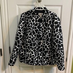 TanJay Animal Print Women’s Size 18 Spring Jacket Coat Quilted Mandarin Collar